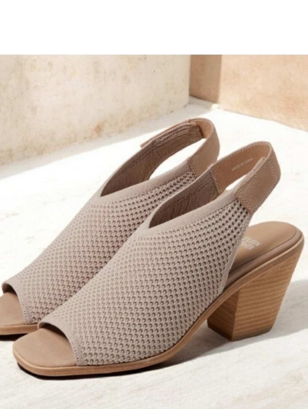 NIB Eileen Fisher Women's "Avil" Polyester Knit Sandals In Blush Size‐-8.5